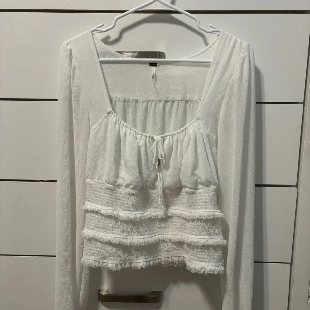 Free People Solid Lolita Blouse White